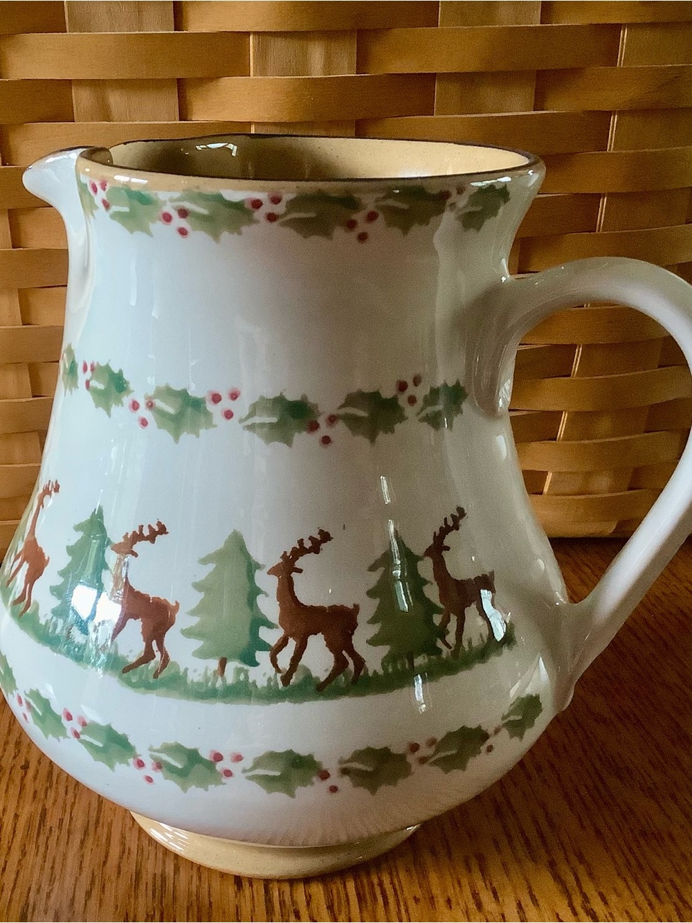 Nicholas Mosse Medium 6.5” Jug Pitcher Reindeer Pattern Ireland
